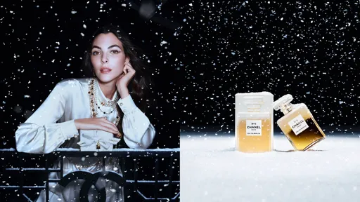 香奈儿香氛奇幻雪白迎圣诞　经典N°5披上丝质披肩超梦幻