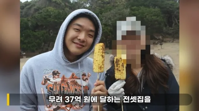 姜勝元（左）再爆出吃軟飯，婚後住的房子37億韓元（約9400萬元台幣）傳貰租金都是前妻支付。翻攝YouTube