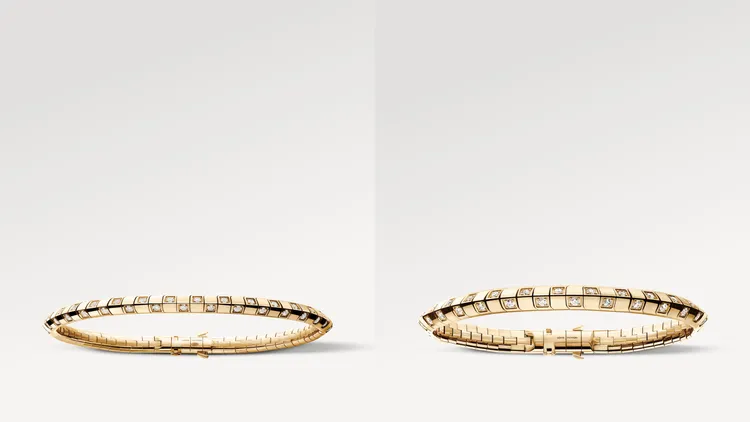 Le Damier de Louis Vuitton手鐲（左起）45萬6000元、64萬元。品牌提供