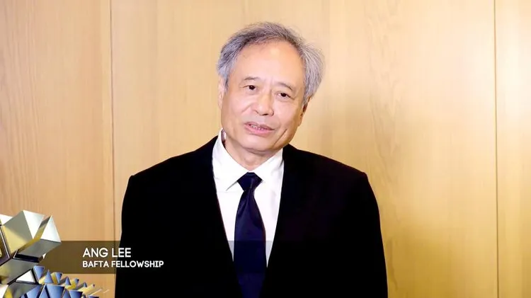 2020年因為疫情，李安以視訊方式領取英國影藝學院電影獎頒發的終身成就獎。翻攝畫面