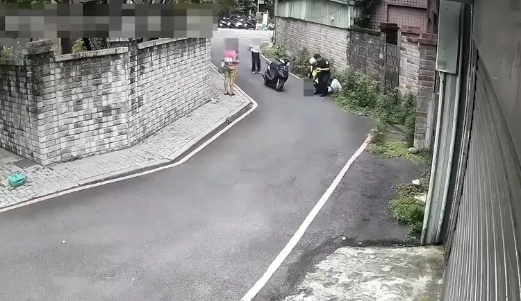 警方追逐500公尺後壓制車手。警方提供