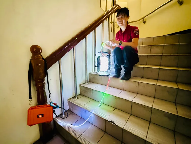 救援導光索。八德消防分隊提供