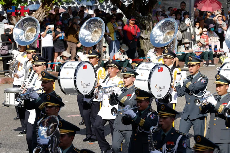 「國防部三軍聯合樂儀隊」是每年國慶表演活動的重頭戲。取自中華民國 讚國慶臉書官網