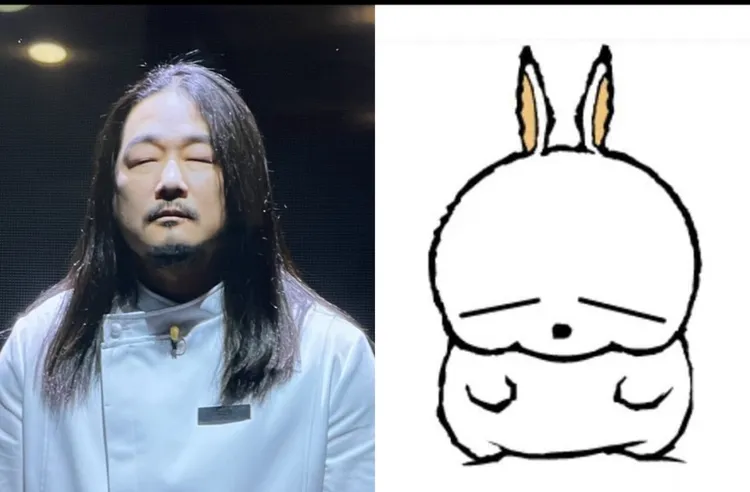 許多網友認為金度潤（左圖）瞇著眼睛的樣子很像賤兔。翻攝Netflix、naver