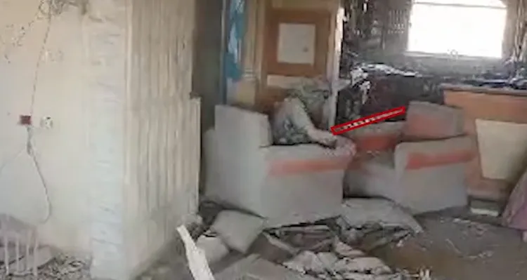 辛瓦手持棍子做喪命前的最後掙扎。翻攝自X @LTC_Shoshani