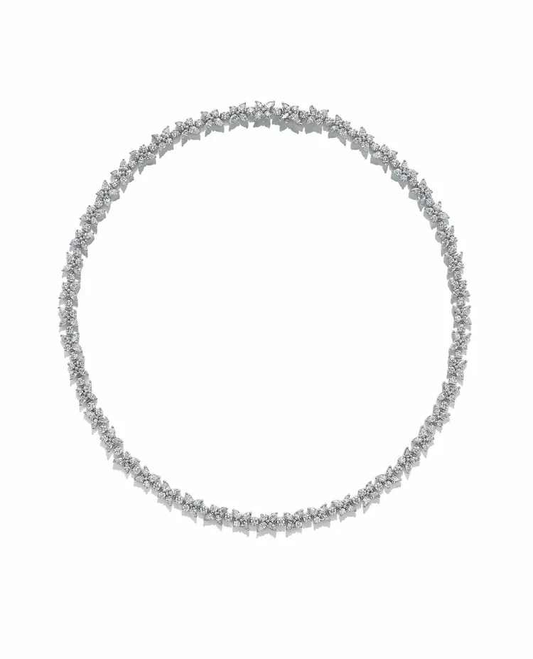 Tiffany Victoria鉑金鑽石項鍊。品牌提供