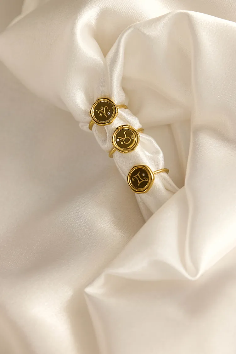 vacanza 12星座封蠟・純鋼戒指，各880元。品牌提供