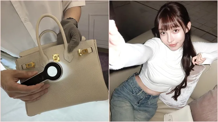 林襄送驗廠商送的柏金包，被斷定是真包。翻攝自林襄IG、金金財寶娛樂城提供