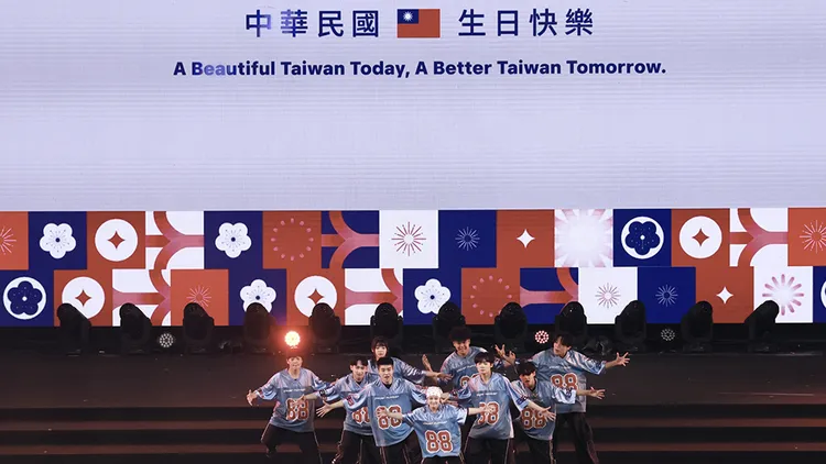 國慶晚會現場。彭欣偉攝