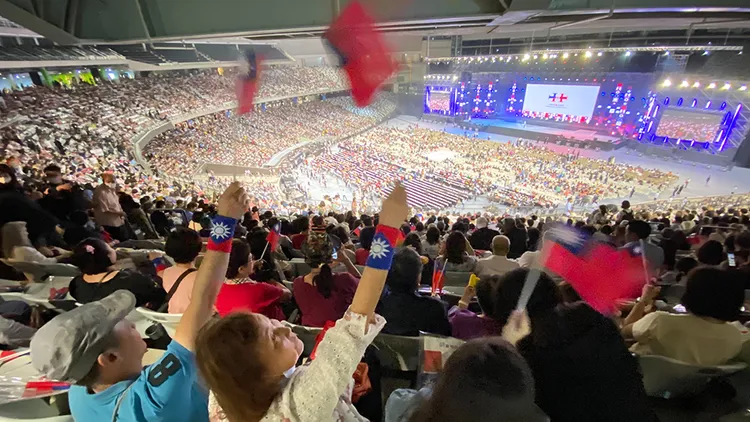 國慶晚會現場。彭欣偉攝