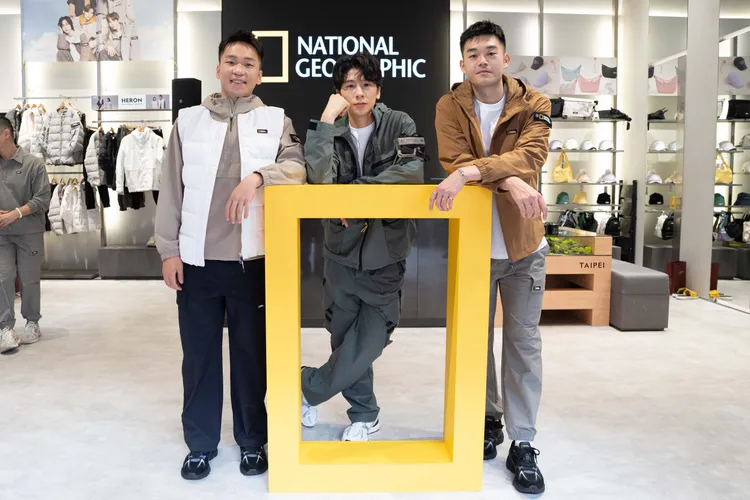 李洋（左起）、林郁婷、王齊麟替國家地理站台。品牌提供