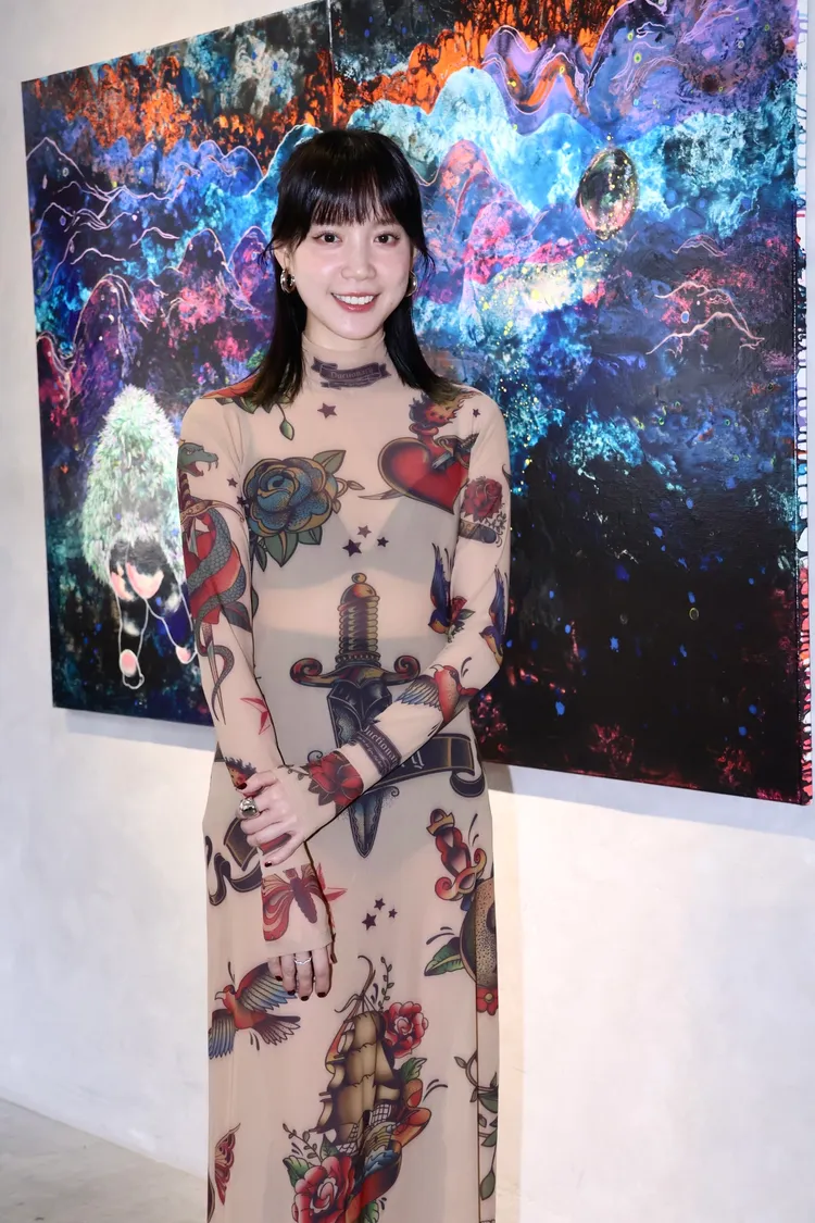 程予希今藝術展開幕，她的畫宛如她的氣質充滿童趣。莊宗達攝影