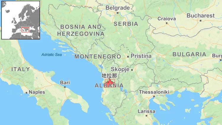 地拉那地理位置。自製地圖