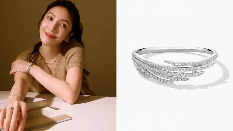 VELA白K金法式鑲嵌鑽石手鐲，鑽石總重約4.87克拉，126萬元起。品牌提供