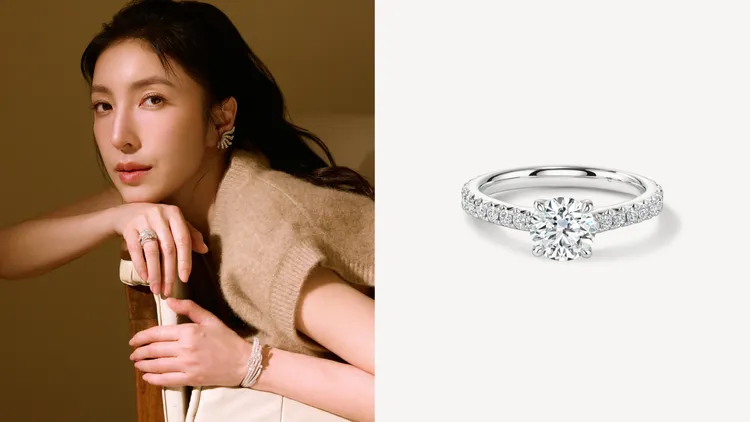 VELA Cathedral Solitaire鉑金鑲鑽戒指，主鑽約1.00克拉，50萬5000元起。品牌提供