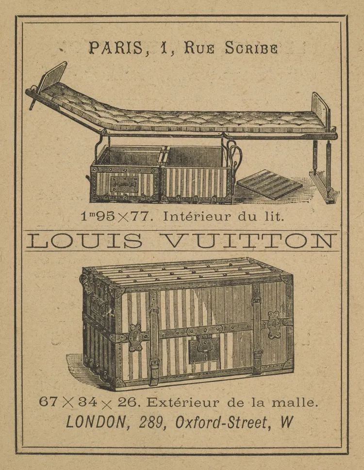 LV在1868年首度推出Bed Trunk床墊硬箱，並於1885年申請專利。品牌提供
