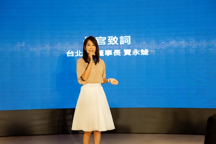 賈永婕表示，台北101加入慶祝國慶的行列，要讓全世界知道台灣在過生日。台北101提供