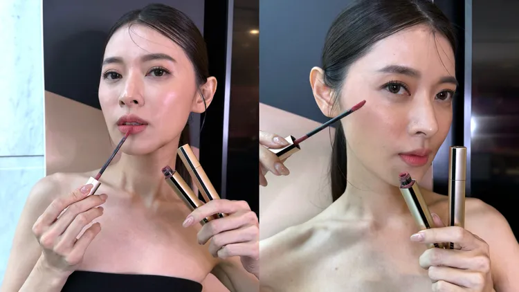 Model示範疊搽主打色#04與#404。張家玲攝