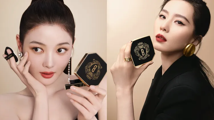 金裕貞（左圖）與劉詩詩都愛上BOBBI BROWN最新冬蟲夏草精華氣墊。品牌提供