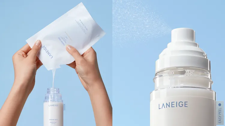 神經醯胺輕潤牛奶水補充包（左）170ml／900、噴頭（右）250元。品牌提供