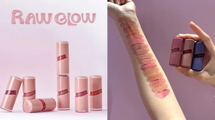 hince清新水感冰透唇釉，各583元。左圖翻攝IG、右圖張家玲攝