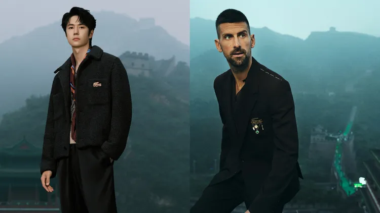 王一博（左）與喬科維奇（右）現身LACOSTE活動。品牌提供