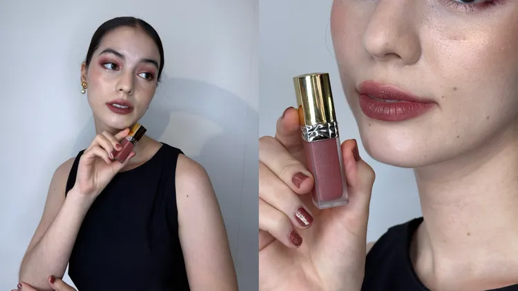 Model示範超完美晶緻唇露。張家玲攝