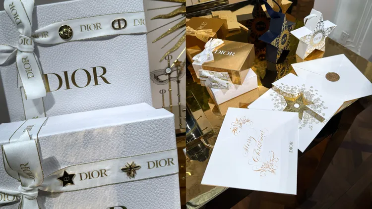 金燦凡爾賽限量版2024聖誕活動禮盒墜飾以及禮物卡。張家玲攝