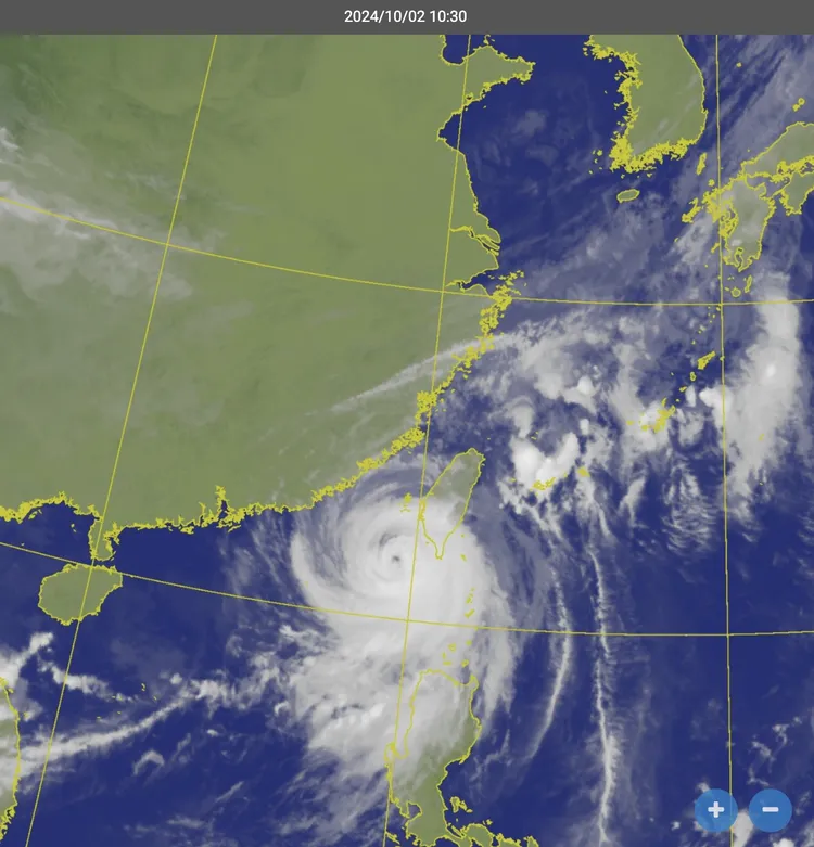 颱風山陀兒衛星雲圖。取自氣象署網站