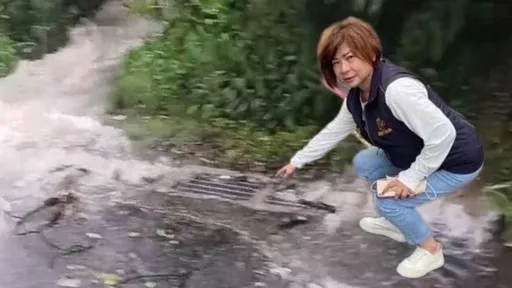 基隆藍議員「合成照勘災」破綻超明顯 網笑噴:去背能力很差