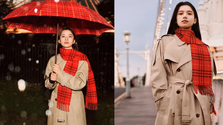 張婧儀演繹BURBERRY經典風衣。品牌提供