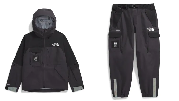 The North Face衝鋒衣（左）3萬3800元、衝鋒褲（右）1萬9800元。品牌提供