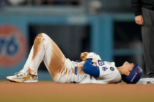 天啊！大谷翔平盜壘意外受傷　世界大賽第3戰出賽成疑