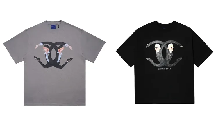 ORI FREDERIQO經典翻玩T-Shirt（左）2799元、經典翻玩T-Shirt （右）2969元。品牌提供