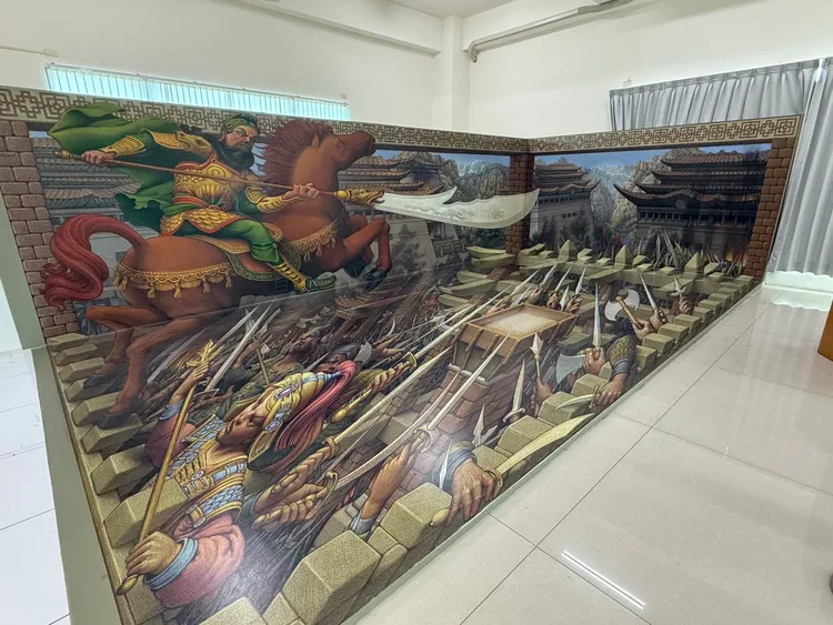 世界知名的繪畫大師Kurt Wenner創作的3D地景圖。莊曜聰攝