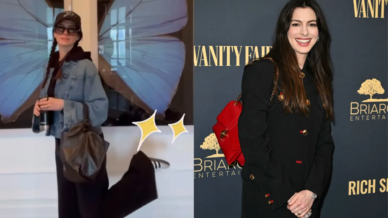 安海瑟威可鹽可甜的風格都能駕馭。左圖翻攝安海瑟威IG、右圖品牌提供