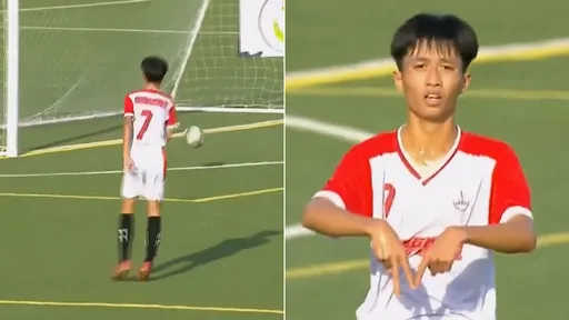 足球員空門起腳轉身爽慶功　結果...1天吸睛1000萬人看笑話
