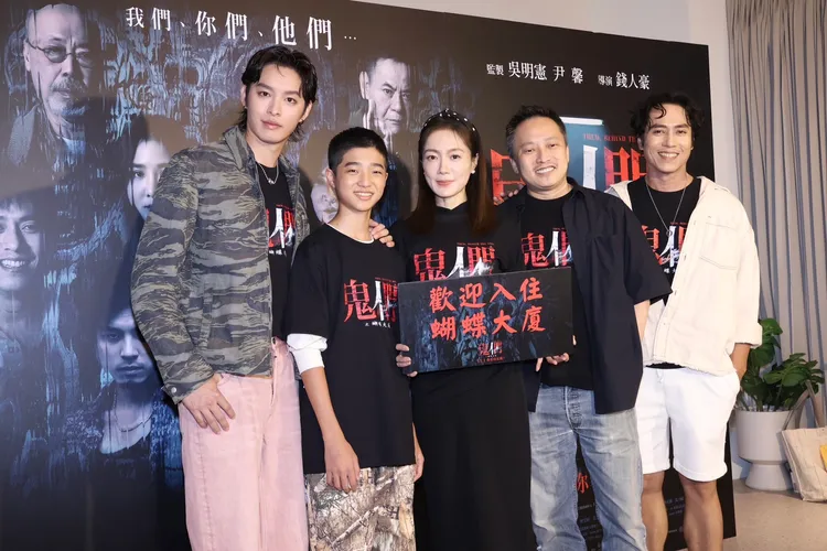 曹佑寧（左起）、白潤音、尹馨、導演錢人豪和莊凱勛。莊宗達攝