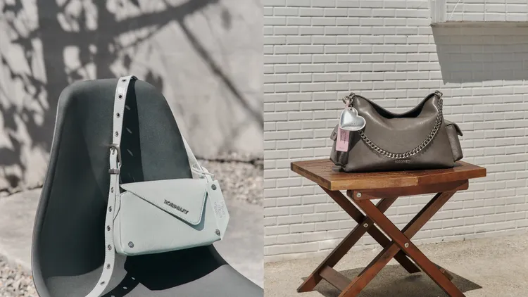 舒華同款的My Fate肩背包（左）、Heartbeat肩背包（右）。品牌提供