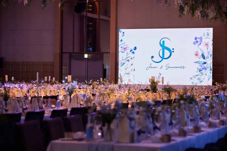 蕭敬騰婚禮場內佈置。喜鵲娛樂提供