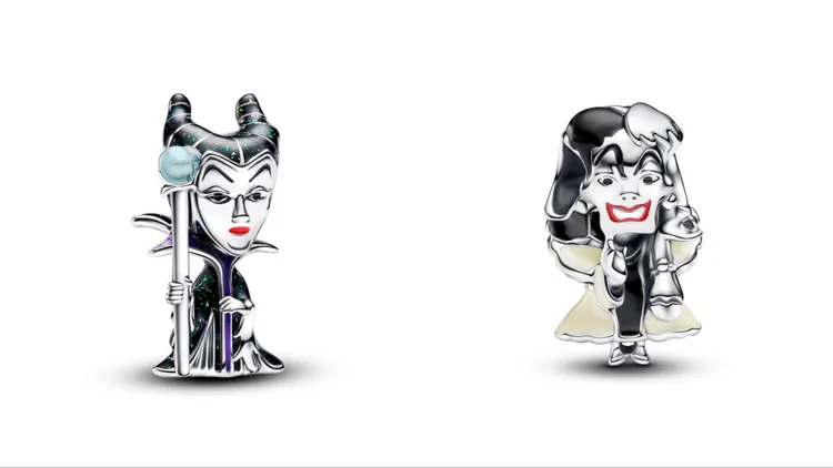迪士尼《睡美人》黑魔女造型串飾（左）、《101忠狗》庫伊拉造型串飾（右），各2880元。品牌提供