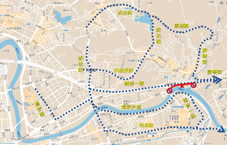 水門關閉替代動線1。北市交通局提供