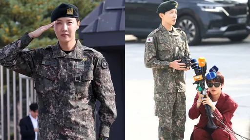 BTS第2人!J-HOPE退伍放送飛吻 JIN蹲地上當「人體麥架」