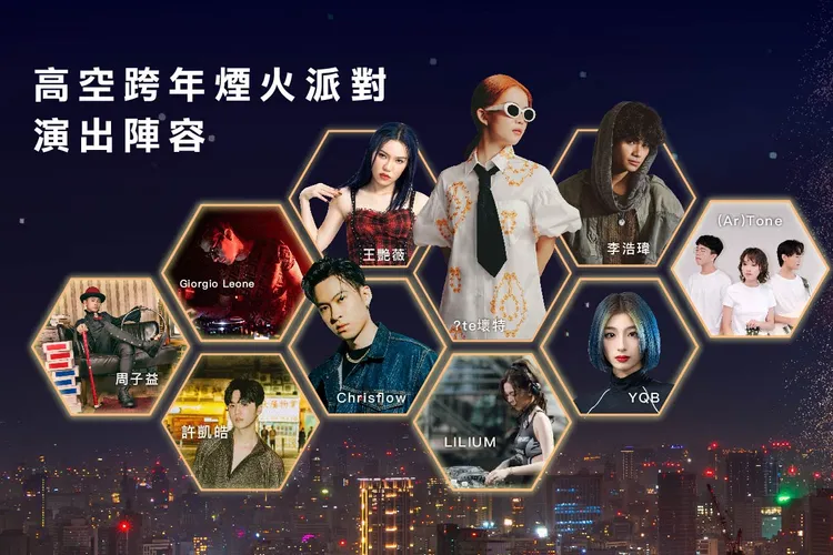 雙舞台將邀來3大金曲獎新星與國際知名DJ、街舞、魔術等表演。台北101提供