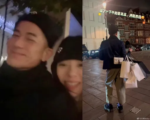 郭富城偕小22歲模特兒妻方媛英國大血拼 手掛滿戰利品滿載而歸