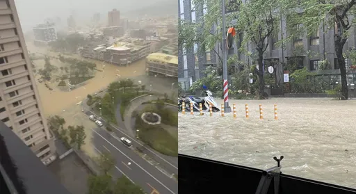 山陀兒肆虐高雄!美術館豪宅區淹水了
