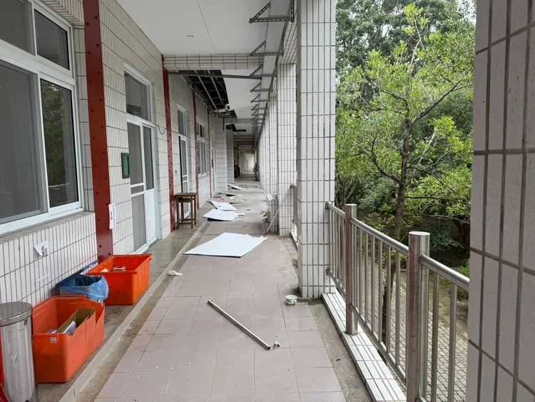 嘉義縣政府統計目前有14所學校回報災損。縣府提供