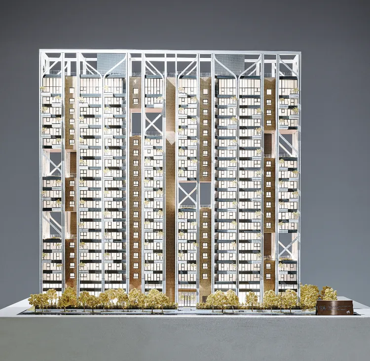 「豐莚」設計出6處挑空近10米、不同主體的「高山意象」空中花園。資料照