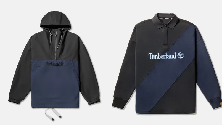 TOKYO DESIGN COLLECTIVE半拉鍊衝鋒衣（左）1萬800元、TOKYO DESIGN COLLECTIVE橄欖球襯衫（右）5200元。品牌提供