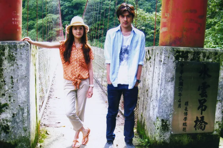 林依晨（左）和陳柏霖曾合作《我可能不會愛你》拿下「第47屆金鐘獎」視帝視后。資料照片